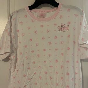 Pink x Loveshackfancy large cotton tee shirt